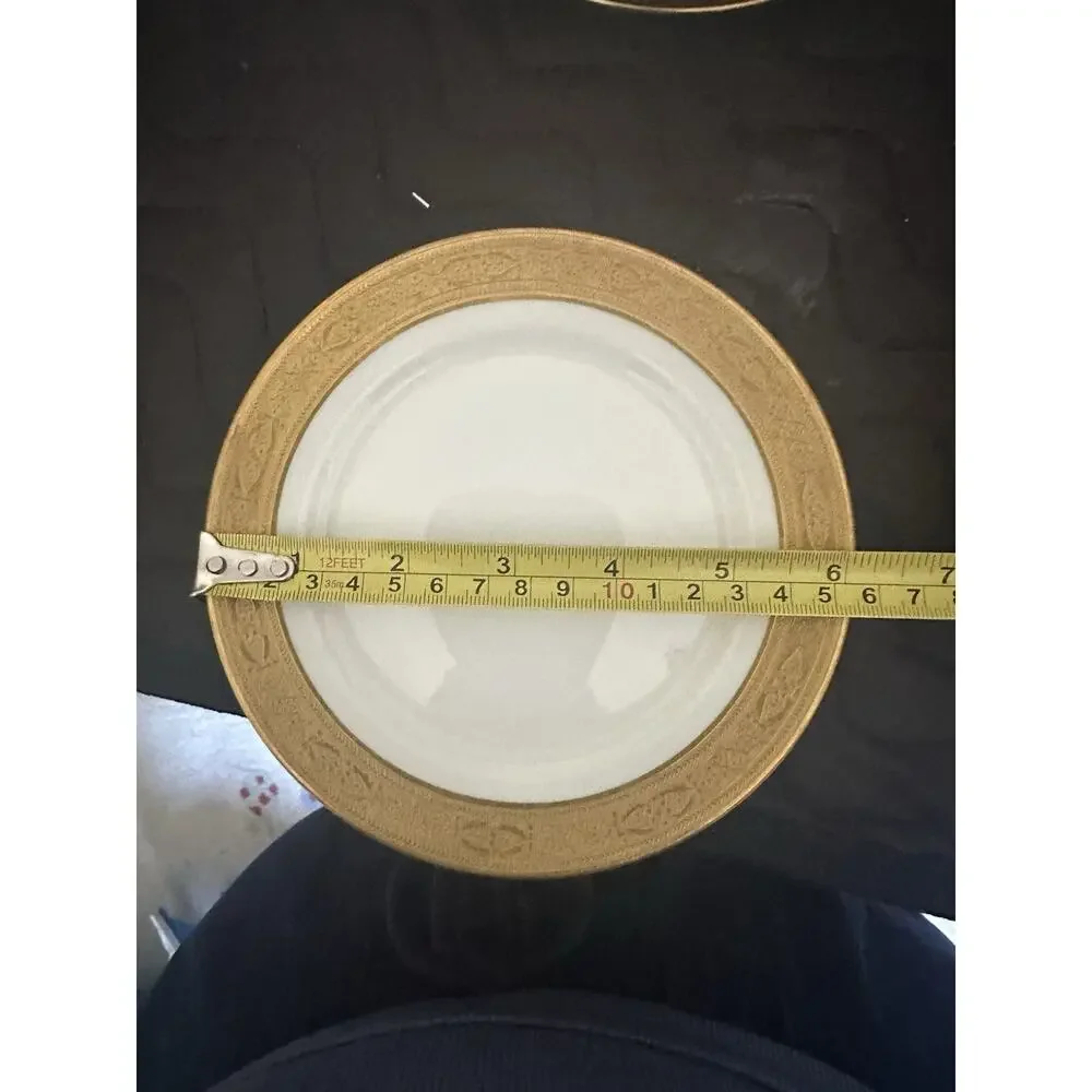 3 Antique Tressemanes & Vogt Limoges France Gold Band Bread Plates 6” Wide EUC